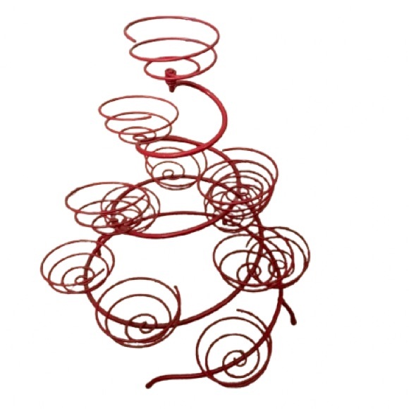 Vintage Red Metal Spiral Spring Cupcake / Muffin Tree - Picture 4 of 4